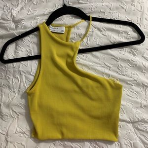 Bershka yellow asymmetric top